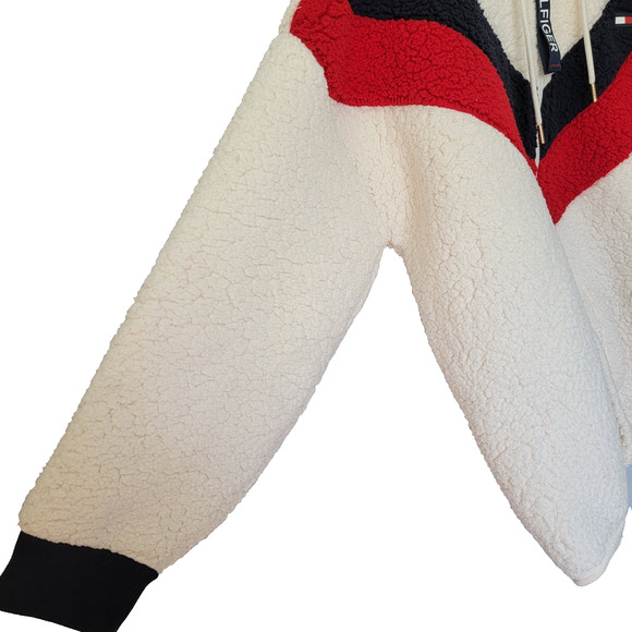 Tommy Hilfiger Sherpa Fleece Sport Jacket Mens XL Streetwear Preppy Casual Warm - Picture 5 of 14